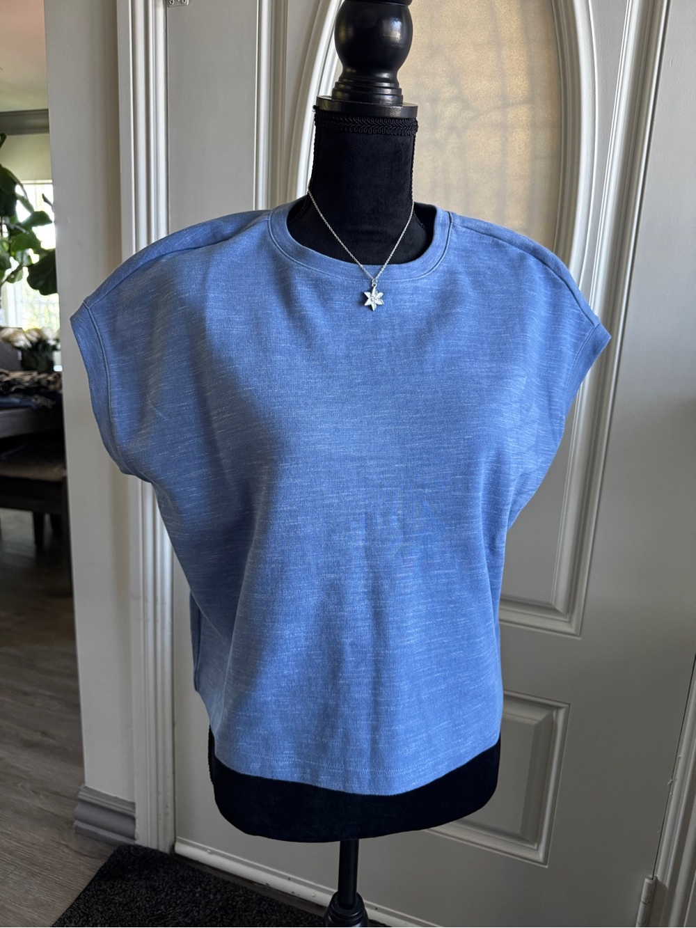 Talbots Relaxed Crewneck Tee in Dusty Blue